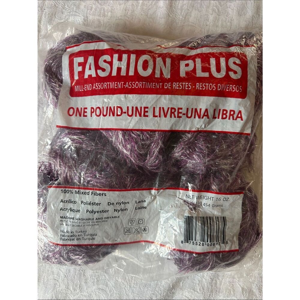 Yarn Eyelash 1 Pound Purple Gray